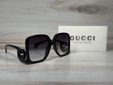 Gucci GG 1326S Black Square Oversized Sunglasses - Ships Now picture