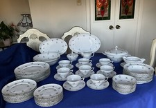 Royal Tettau 1794 Germany “Dresden Flowers” 7 Pieces, 8 Place Setting +  Serving picture