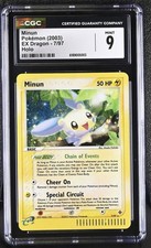 CGC 9 MINT Minun 7/97 EX Dragon Holo Swirl Pokemon Card POP 32 picture