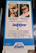 Sleuth VHS Media White Stripe 1972 70s Suspense Mystery Thriller Michael Caine. picture