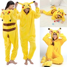 Pikachu Pajamas Kigurumi Cute Costume Bodysuit Jumpsuit Cosplay Baby Kids Adult picture