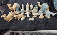 Holland Mold 17 Piece Vintage 1984 Ceramic Nativity Set Christmas Hand Painted picture