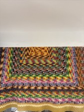 Vintage Handmade Granny Crochet Afghan 80x 96 picture