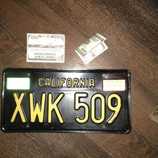 CALIFORNIA 1963 Blk&GOLD LICENSE PLATE,VINTAGE SHIPS FAST, Wellpacked picture