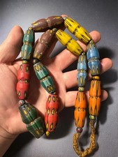 Stunning Ancient Rare Mosaic Glass Ancient Big Beads Unique Wonderful Necklace( picture