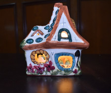 Vintage Derek Fowler Pottery Rabbit Hospital Hand Painted Ceramic Light picture
