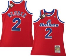 New 94-95 Chris Webber #2 Bullets Mens M Mitchell & Ness Swingman Jersey $130 picture