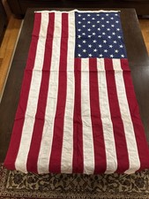 Vtg American Sherritt Flag Co Richmond VA 30”x61” All Cotton Sewn 50 Star picture