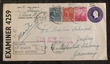 1941 USA Cover Airmail Censored to Germany Return Service Suspended Due To War picture