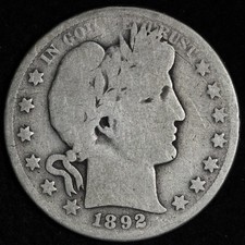 1892-O Barber Silver Half Dollar GOOD+ E337 UANTW picture