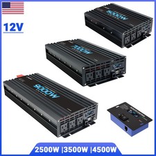 9000W 7000W 5000W Peak Power Inverter 12V to 110V W/ 3AC USB LCD Remote Control picture