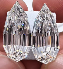 2.13 CARAT E/F VVS2 LAB GROWN CVD DIAMOND LOOSE PAIR PEAR STEP CUT IGI CERTIFIED picture