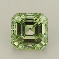 CERTIFIED 5.20 Carat Natural Olive Green Diamond Asscher Cut LOOSE VVS1/ 9.0 mm picture