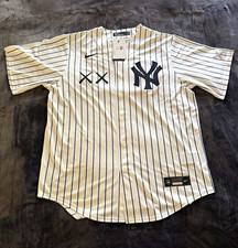 Nike New York Yankees x KAWS Pinstripe Jersey White/Navy Size L/M/S MLB Baseball picture