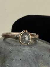 Ignite Metals Grey Diamond Ring 14K Gold Sterling Silver Size 5 Handmade in VT picture