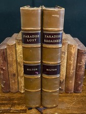 1758 John Milton - Paradise Lost & Regained, 2 Volume Set; Baskerville Edition picture