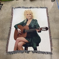 Vintage Dolly Parton Tapestry Blanket 90s Dollywood Country Music Home Decor picture