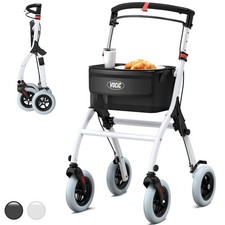 Narrow Rollator Walker for Seniors Small Spaces Indoor Foldable Lightweight Tray picture