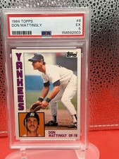 Topps 1984 Don Mattingly New York Yankees #8 RC PSA 5 Graded Cert 158592003 picture