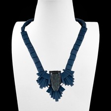 EK Thongprasert Marble Accent Pavonazzo Necklace Blue Rubber Napoleon Collar picture