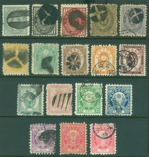 JAPAN 1876-79 OLD KOBAN complete set Sakura # 61-77 (Sc 55-71) used F/VF RARE picture