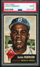 1953 Topps #1 Jackie Robinson PSA 2 GD Nice Eye Appeal New Label picture