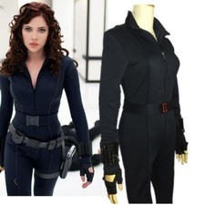 Marvel Avengers Black Widow Cosplay Costume Girl Zipper - up Jumpsuit Halloween picture