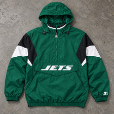 New York Jets Starter Half-Zip Hooded Jacket - Green picture