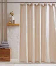 Quince European Linen Shower Curtain 72x72 Sand Discontinued OEKO-TEX 100% Linen picture