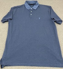 Polo Golf Ralph Lauren Men's Large Polo Shirt Blue Black Striped Short Sleeve picture