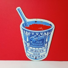 Vintage Foster's Freeze Old Fashion Porcelain Enamel Sign 7.5