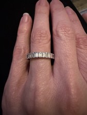 JB Star Jewels By Star Platinum Emerald Cut Diamond Band Size 6 picture