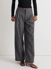 NWT Madewell Harlow Low Slung Wide Leg Pants Wool Blend Gray Size 10 picture