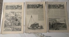 Lot Of Three Vintage Mechanical News Newspapers 1885 Rare Good Condition picture