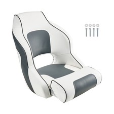 Uimoso High Back Flip-Up Boat Seat with White and Gray Design picture
