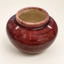 Vintage 1941 Pisgah Forest Art Pottery Vase Plum Crackle Glaze North Carolina picture