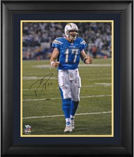 Philip Rivers Los Angeles Chargers Framed Signed 16x20 Powder Screaming Photo picture