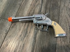 Vintage Halco Diamond H Chrome Diecast Metal Toy Cap Gun Orange Ring picture