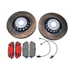 Set of 2 Front 375mm Vented Brake Disc Rotors & Pads For A6 A8 Q Q7 Q8 New picture