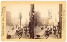 OHIO STEREOVIEW - Cleveland - Superior Street - Webster & Albee 1890s picture