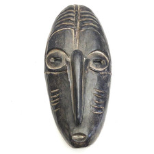 Vintage Hand Carved Wood Mask Long Nose Primitive Folk Art Tribal Wall Decor 17
