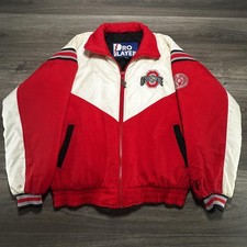Vintage Ohio State Buckeyes Jacket Mens Large Red Football Pro Player 90s picture
