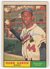 1961 Topps SIGNED AUTOGRAPHED Hank Aaron Braves # 415 Read Description picture