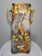 Antique Royal Nishiki Nippon Hawk Moriage Beading Vase 1906-1921 Hand Painted - picture