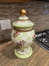 MacKenzie-Childs Sweet Pea Vintage Pedestal Ginger Jar Urn w/Lid Retired picture