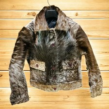 Men’s Genuine Cowhide Leather Jacket Hair-On Fur Natural Cow Skin Western jacket picture