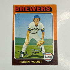 Topps 1975 Robin Yount #223 Milwaukee Brewers MLB Baseball Rookie Base Card picture