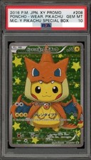 2016 Pokemon XY Promo Poncho Pikachu PSA 10 - 208/XY-P 208- XY Promos (Japanese) picture
