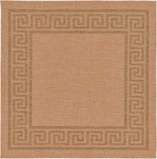 Unique Loom Outdoor Border Collection Area Rug - Greek Key (5' 4