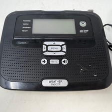 RadioShack Weather Radio 12-521 7 Channel SAME Desktop Alarm Clock Black Silver picture